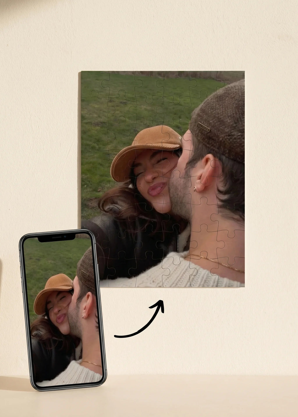 Personalized photo puzzle of a couple, a custom gift made from your own photo
