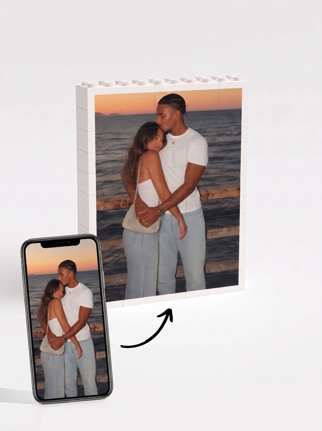 Personalized Memory Brick with a custom photo, a unique gift for her